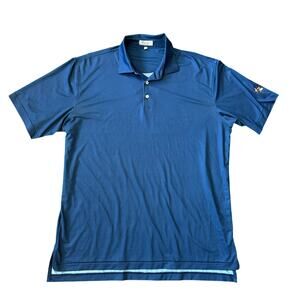Peter Millar Summer Comfort Polo Navy Duck Sleeve Patch Mens Size Large